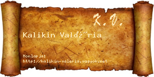 Kalikin Valéria névjegykártya